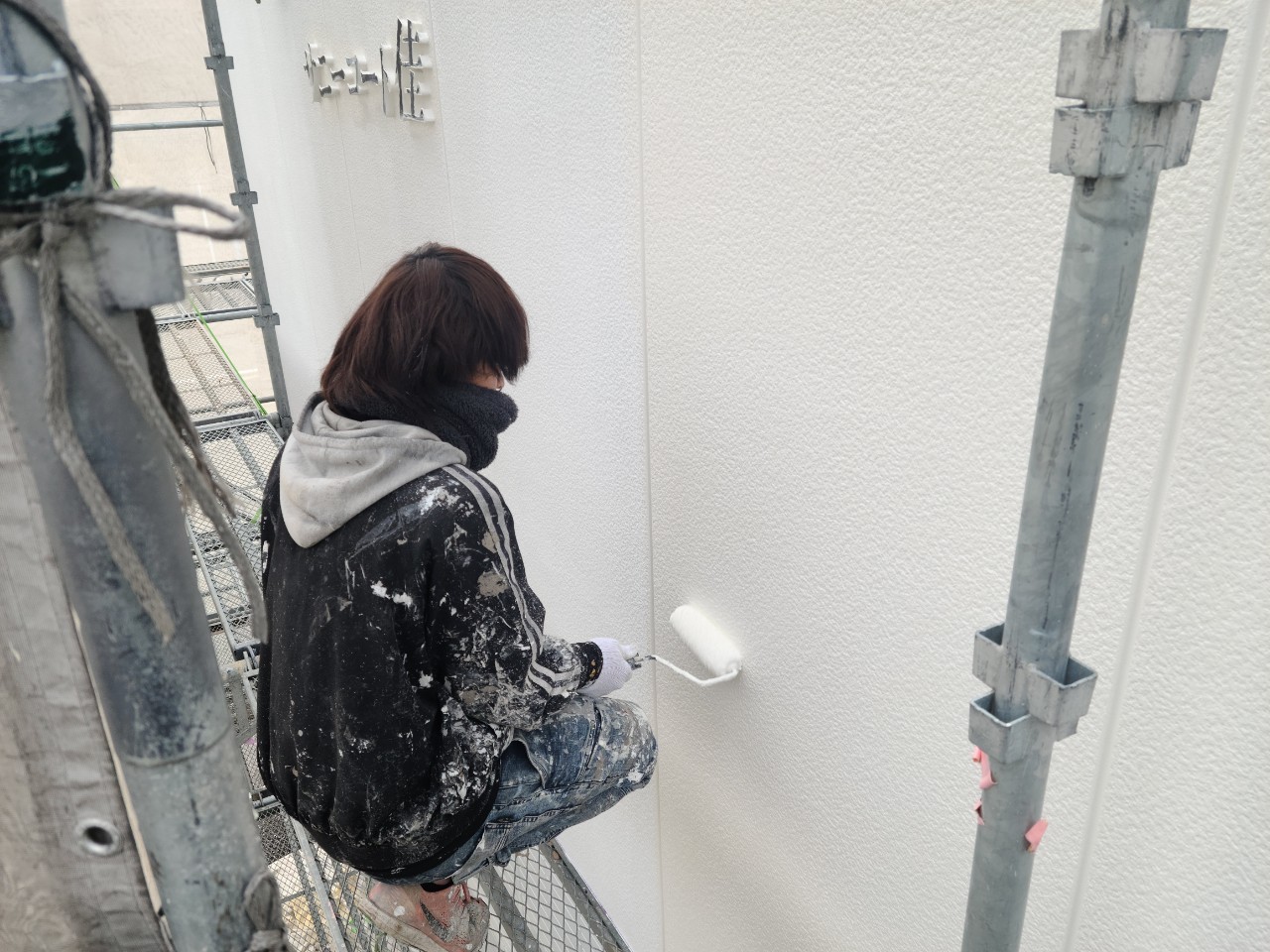 豊橋　外壁塗装　上塗り