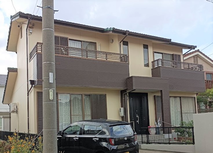 名古屋市守山区 洋風サイディング住宅 外壁塗装施工前 イメージ