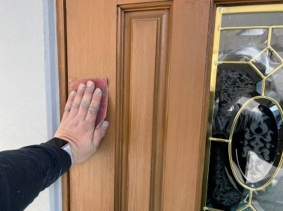 春日井市 グレー系 アンティークシャビ―外壁塗装 施工例 ケレン作業 イメージ