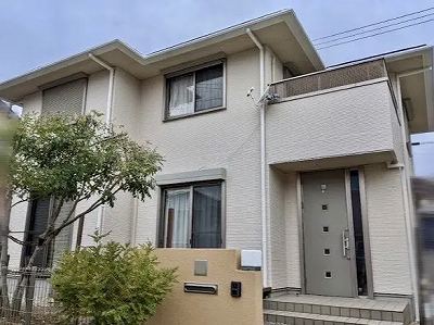 名古屋市名東区　ミサワホーム　人気のベージュ系　外壁塗装　施工例の写真