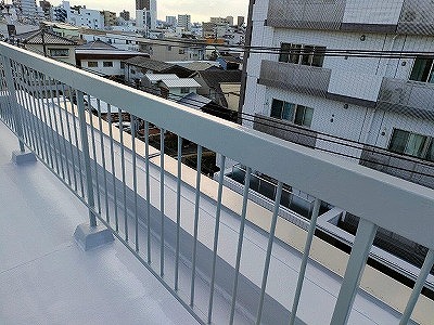 名古屋市昭和区　賃貸マンション手摺　外壁塗装　施工例