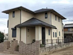 江南市　ミサワホーム　外壁ダブルトーン塗装施工例