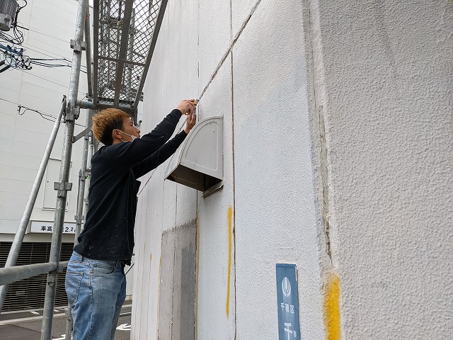 千種区　ALC　３階建て住宅外壁塗装　下地調整④　イメージ