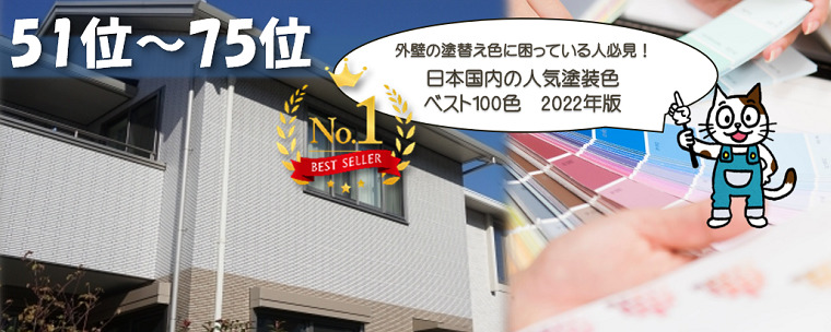 日本国内の人気塗装色　ベスト100色　2022年版　51位～75位