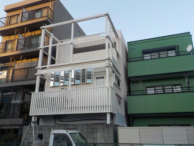 昭和区 「さくらの家」様 ピンク系外壁塗装 施工例 完成 イメージ
