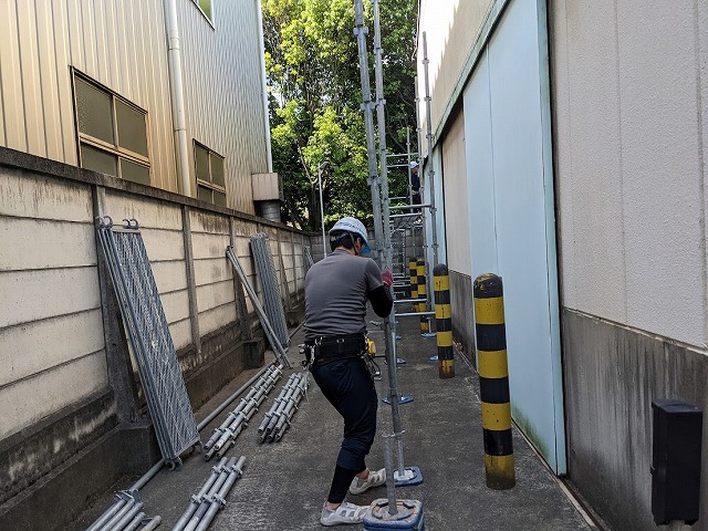 名古屋市緑区　外壁塗装　足場工事①　イメージ