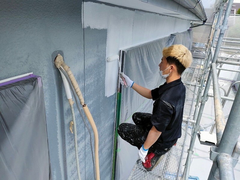 名古屋市港区 趣きある和風住宅 外壁塗装 施工例外壁塗装下塗り イメージ