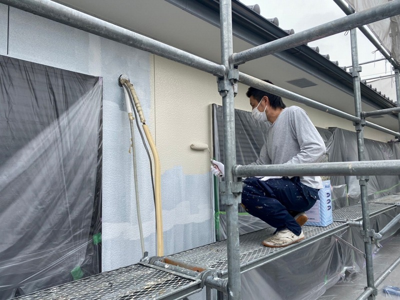 名古屋市港区 趣きある和風住宅 外壁塗装 施工例 外壁塗装上塗り イメージ