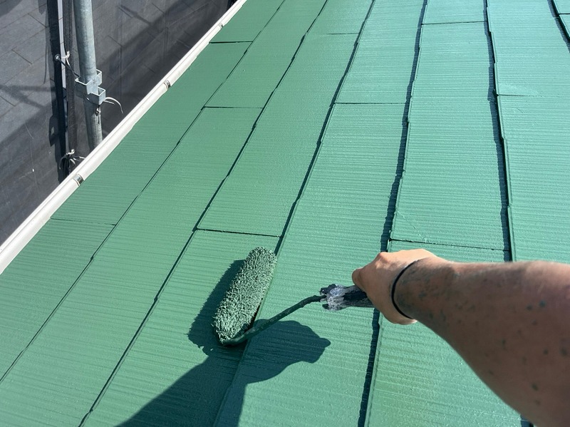 昭和区の屋根塗装の現場から　塗り替え作業