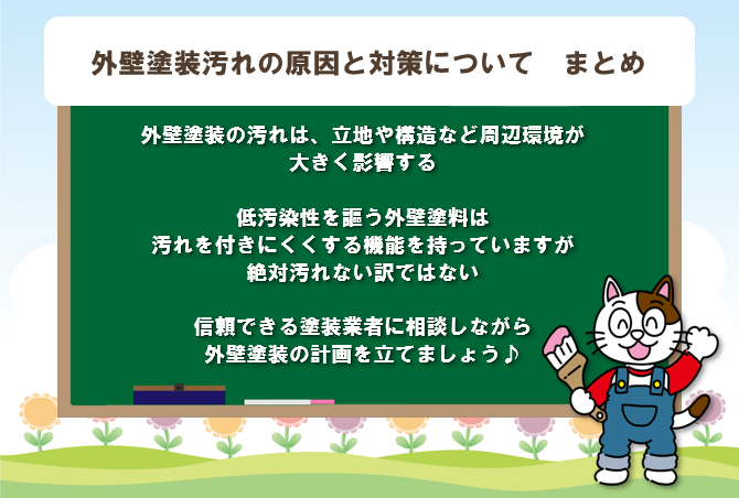 今回は外壁塗装の汚れの原因とその具体的な対策　イメージ