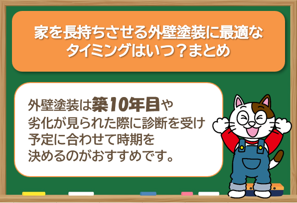 家を長持ちさせる外壁塗装に最適なタイミングはいつ?まとめ イメージ