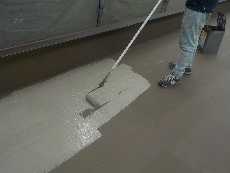 名古屋市緑区　屋上防水　ビッグサンセレナ中塗り2回目　イメージ