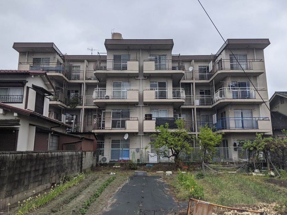 中村区 賃貸マンション トリコロールカラー外壁塗装 施工例 塗装前 イメージ