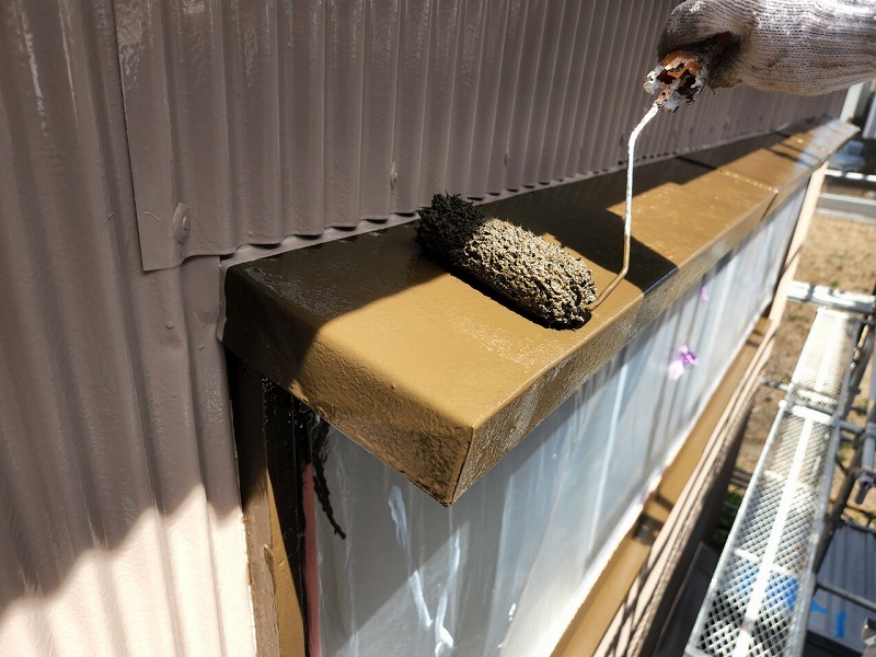 一宮 小庇 上塗り1回目
