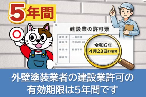 外壁塗装業者の建設業許可の有効期限は5年間です イメージ