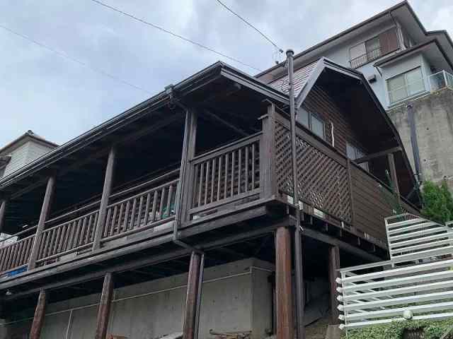 名古屋市天白区　カナディアン風ログハウス　外壁塗装　施工例の写真