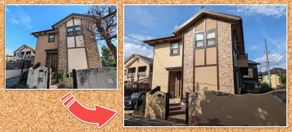 守山区 ナチュラルカラー南欧風住宅 外壁塗装 施工例 イメージ