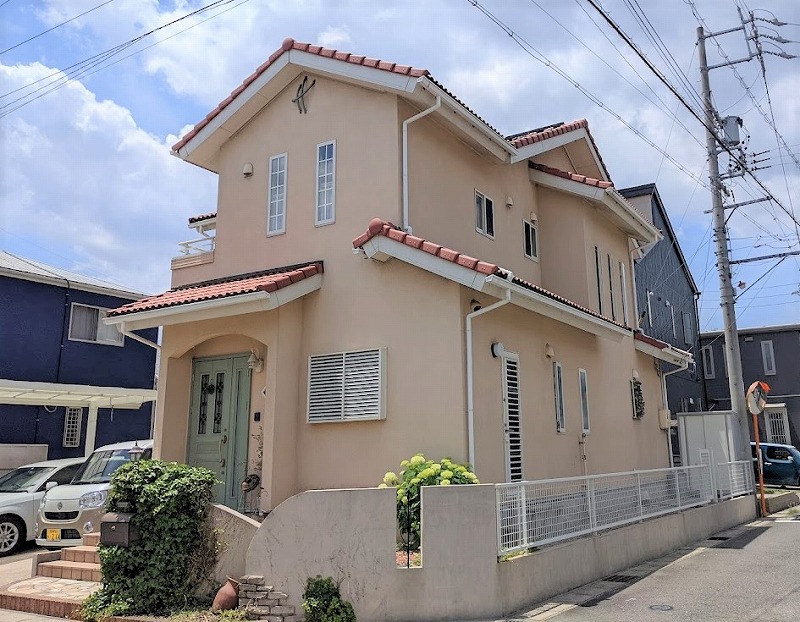 扶桑町 おしゃれな南欧風住宅 外壁塗装 施工例 塗装前 イメージ