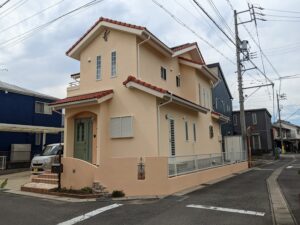 扶桑町　おしゃれな南欧風住宅　外壁塗装　施工例