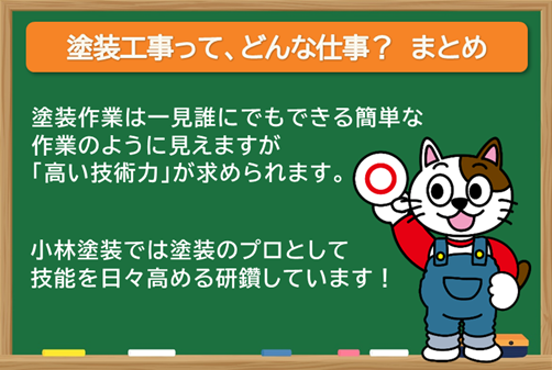 塗装工事の仕事　建物の外壁塗装の基本知識　仕事　まとめ　イメージ