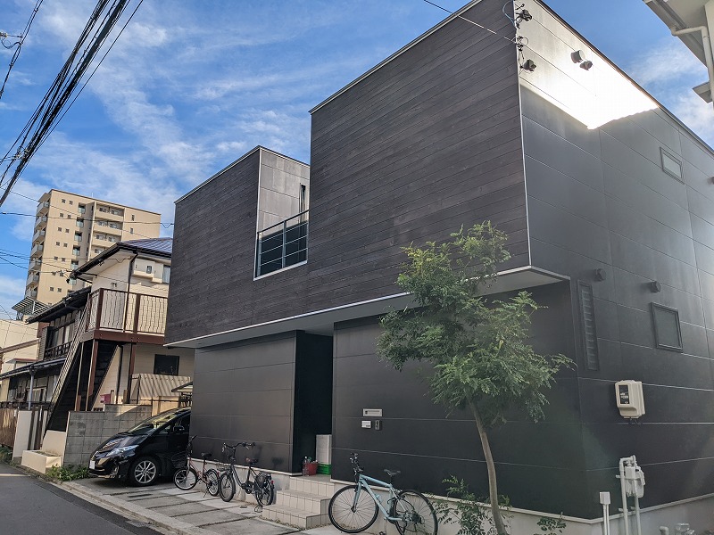 名古屋市昭和区　スタイリッシュモダン住宅　外壁塗装施工例の写真