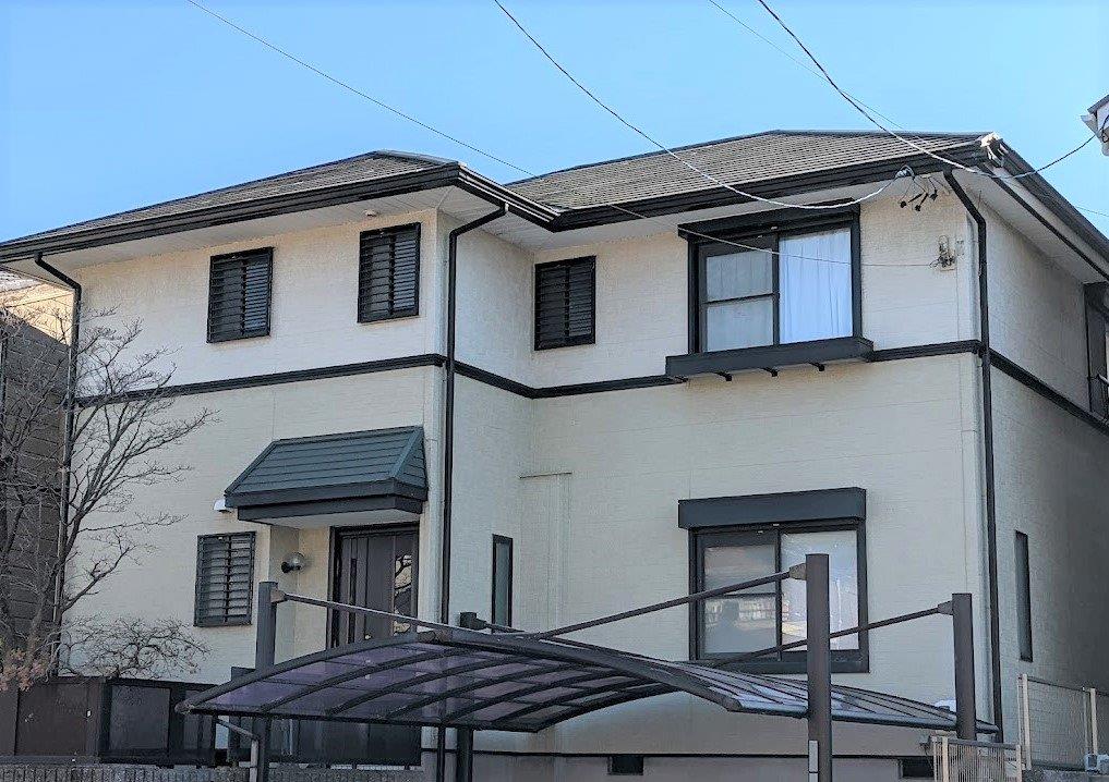 東海市 ベージュ系 シンプルモダン住宅 外壁塗装 施工例 塗装前 イメージ