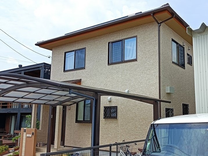 高浜市 モダン住宅 おしゃれな多彩仕上げ 外壁塗装 施工後 イメージ