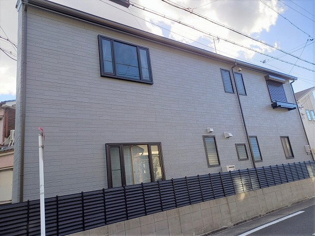 中村区　グレー系　シンプルモダン住宅　外壁塗装　施工例　完成　イメージ