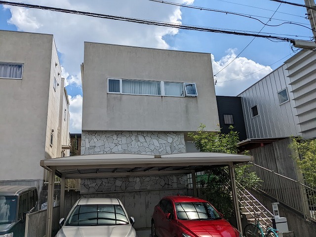 天白区シンプルモダン住宅の外壁塗装　施工前　イメージ