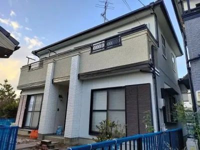 一宮市　洋風モダン住宅　外壁塗装　施工例の写真