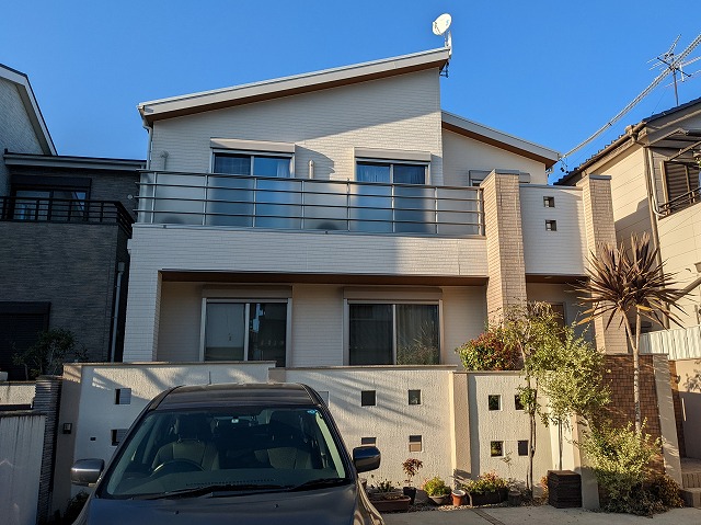 名古屋市守山区 おしゃれなナチュラルモダン住宅 外壁塗装 施工例