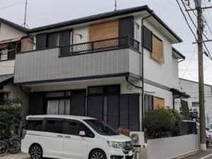 名古屋市中川区　和モダン住宅　ダブルトーン外壁塗装　施工例