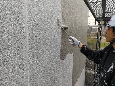 中村区 3階建て シンプルモダン住宅 外壁塗装 ベランダ上塗り 施工例 イメージ