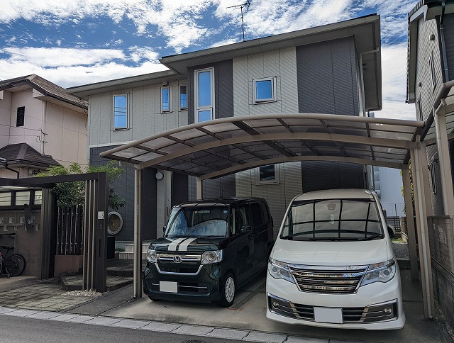 桑名市 シンプルモダン住宅 ダブルトーン外壁塗装 施工前 イメージ