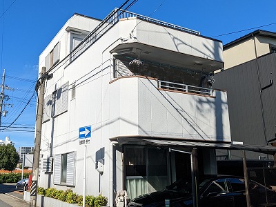 中村区 3階建て シンプルモダン住宅 外壁塗装 施工前 イメージ