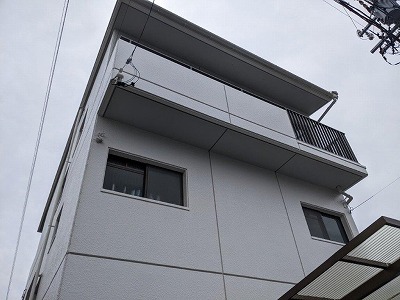 名古屋市昭和区 3階建てシンプルモダンRC住宅 外壁塗装完成 イメージ