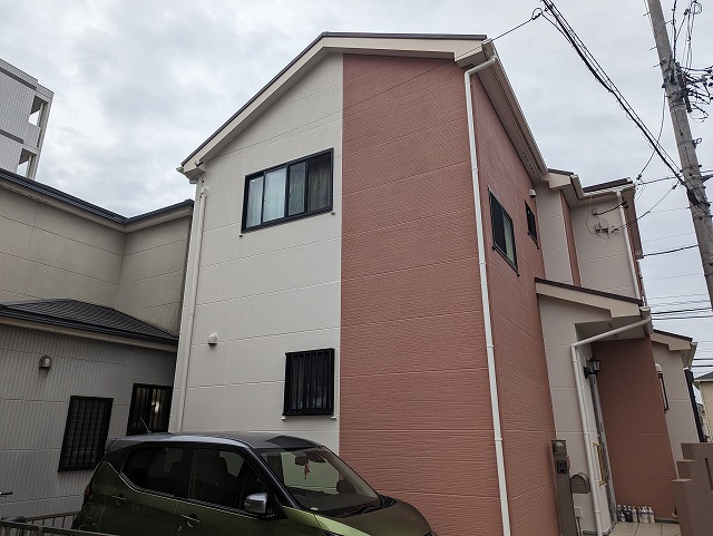 守山区 シンプルモダン住宅 ALC外壁塗装 施工例 完成②