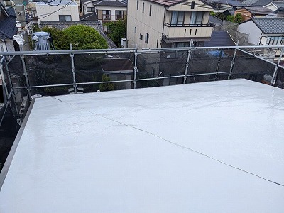 名古屋市昭和区 3階建てシンプルモダンRC住宅 外壁塗装 施工例 屋上防水工事完成イメージ