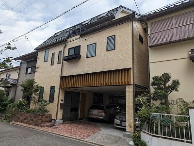 名古屋市南区　和モダン住宅　ダブルトーン外壁塗装　施工例の写真