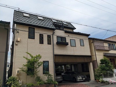 名古屋市南区 和モダン住宅 ダブルトーン外壁塗装 施工前 イメージ
