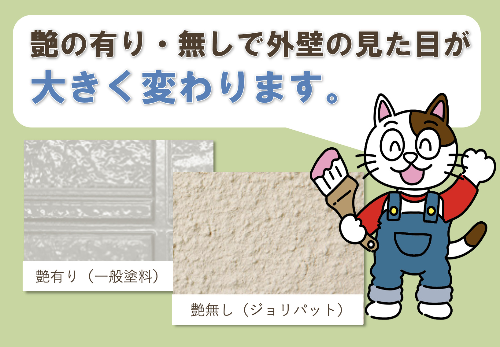 艶消し仕上げの画像　　　ジョリパット外壁塗り替え　仕上がり感　イメージ