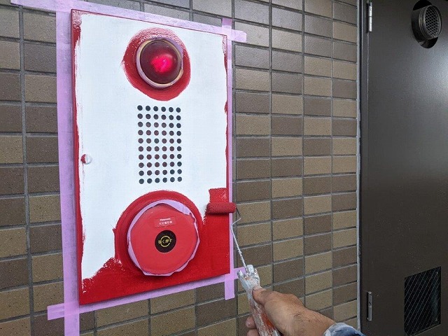 名東区 スタイリッシュな賃貸マンション 外壁塗装 施工例 火災報知器塗装 イメージ