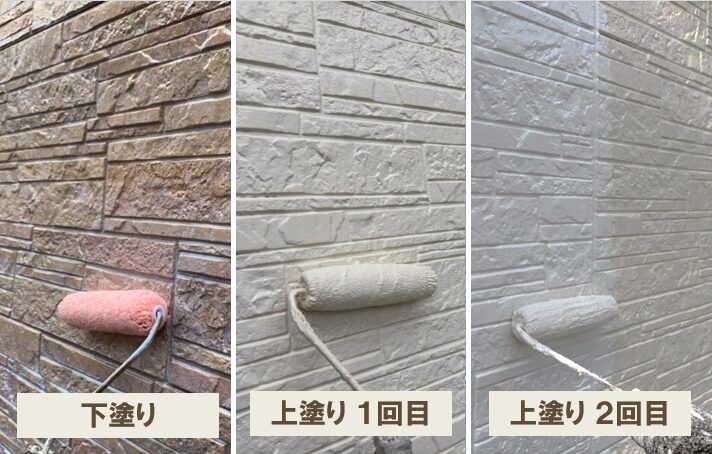 なぜ、外壁塗装の塗り回数は3回なの？　イメージ