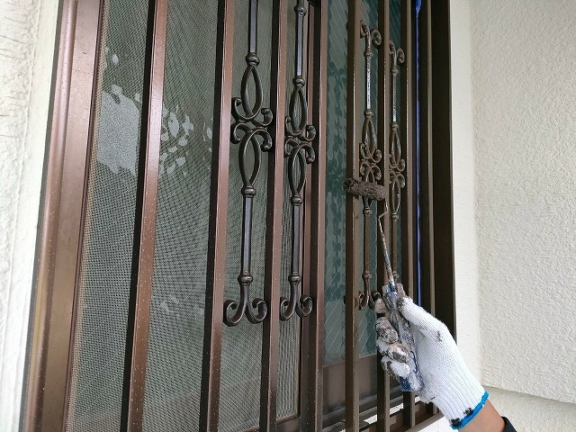 中村区　洋風モダン住宅　外壁塗装　施工例　窓格子塗装　イメージ