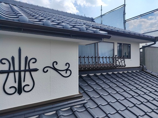中村区 洋風モダン住宅 外壁塗装 施工例 2階 完成
