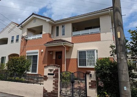 稲沢市　南欧風住宅　ダブルトーン外壁塗装　施工例の写真