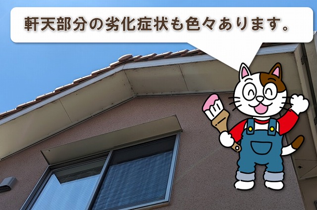 軒天部分の劣化症状も色々 イメージ
