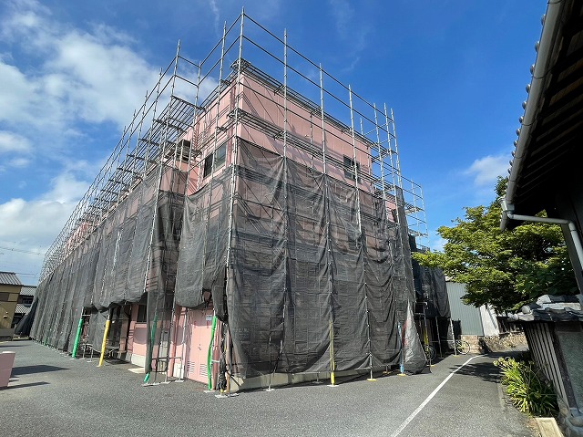 名古屋市北区 老人ホーム 外壁塗装 施工例 足場 イメージ