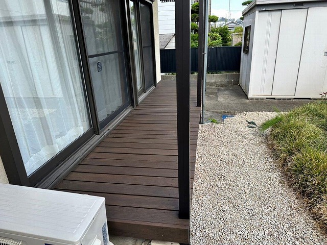 名古屋市緑区　ウッドデッキ塗装　施工例