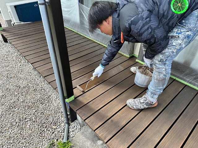 名古屋市緑区 ウッドデッキ塗装 施工例 イメージ